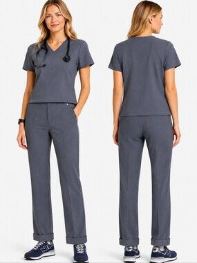 FIGS Kade Cargo Scrub Pants Women Small Gray Limited Edition Technical Jogger
